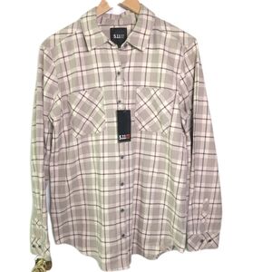 511 tactical flannel shirt Ruth Button Up Long Sleeve Women Size Large NEW W Tag